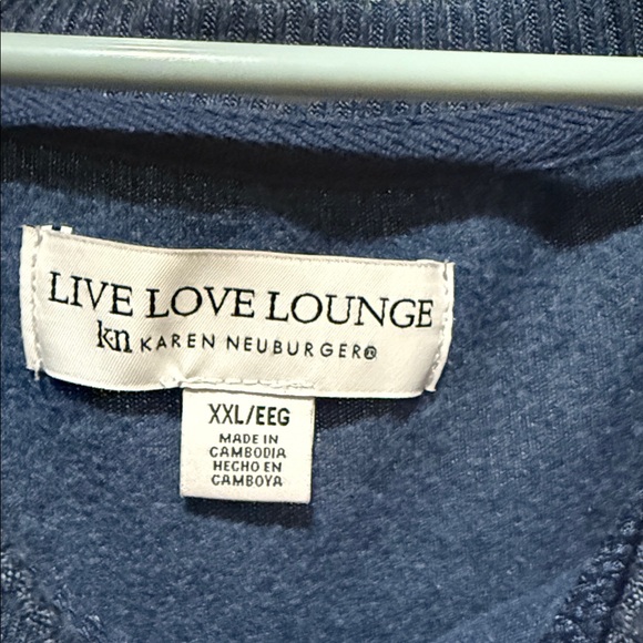 Karen Neuburger Deep Blue Long Sleeve Top - Picture 2 of 5